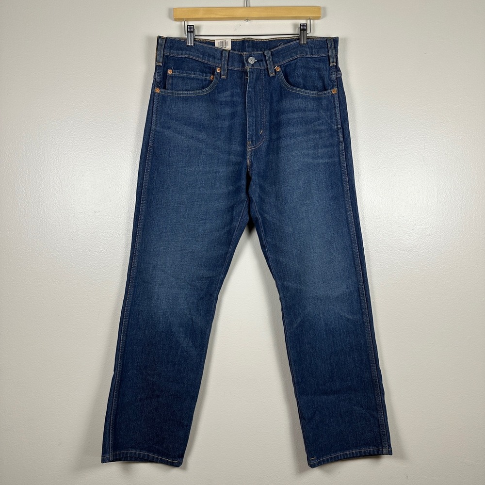 Levi's‎ Men's 34x30 Western Fit Jeans Blue Stretch Straight Leg Dark Wash Denim